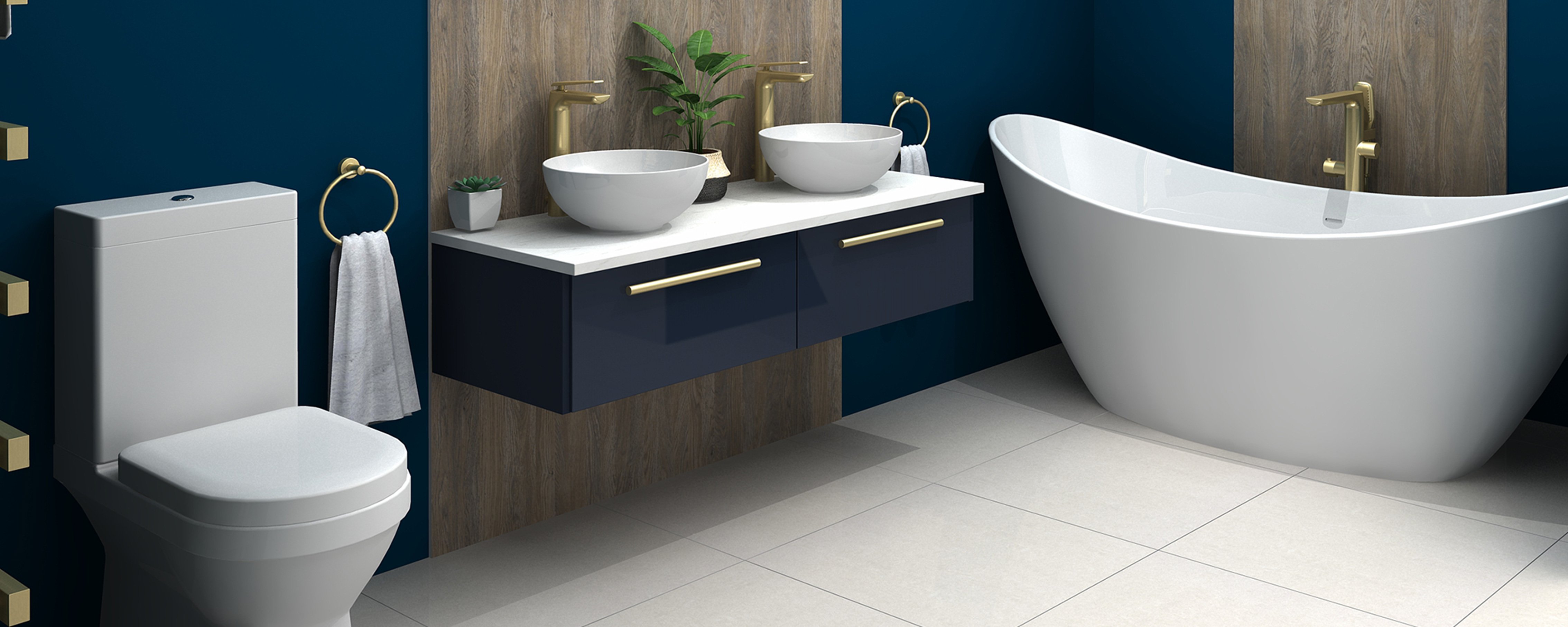 A beautifully renovated modern bathroom with a freestanding tub and marble tiles.